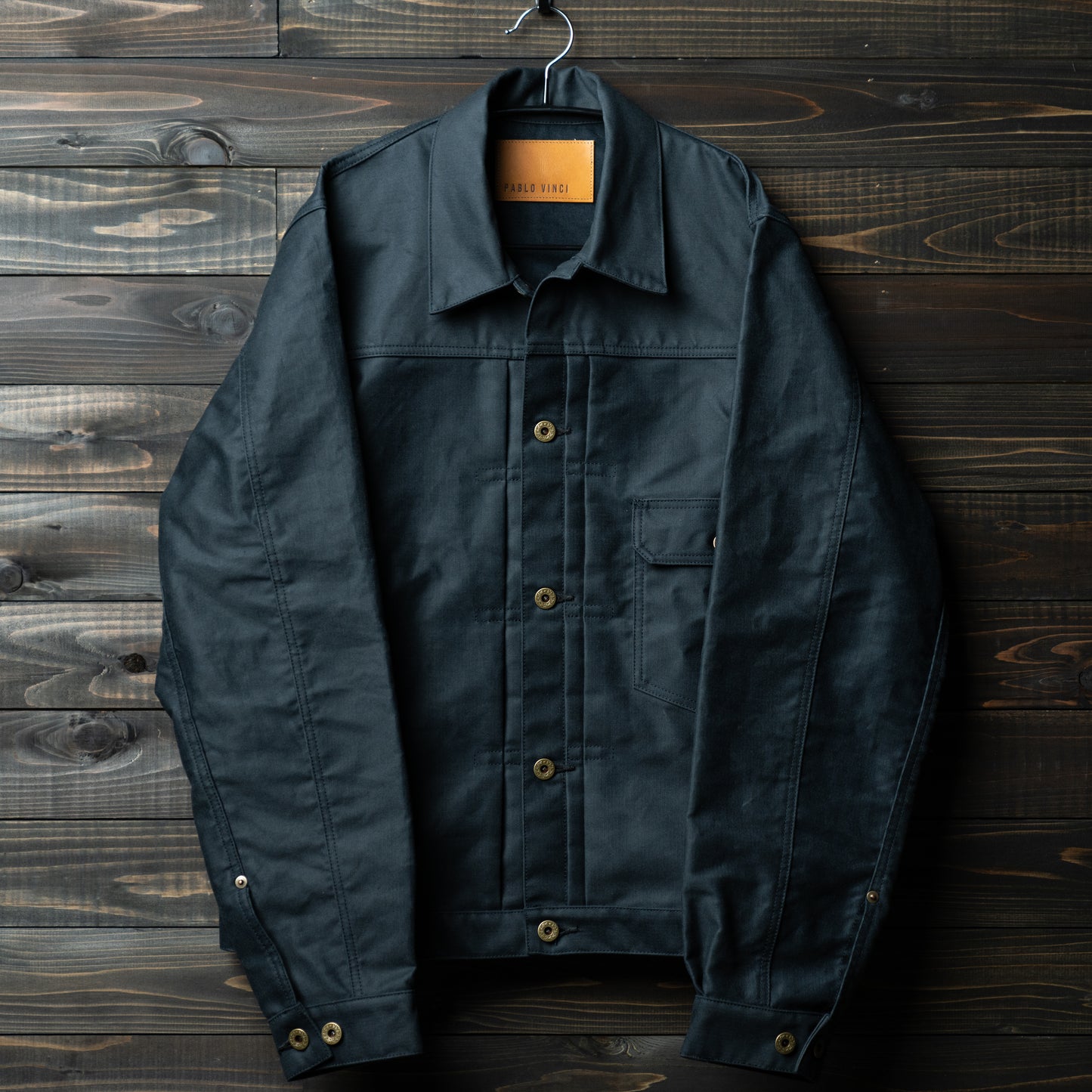 Oiled chino trucker jacket