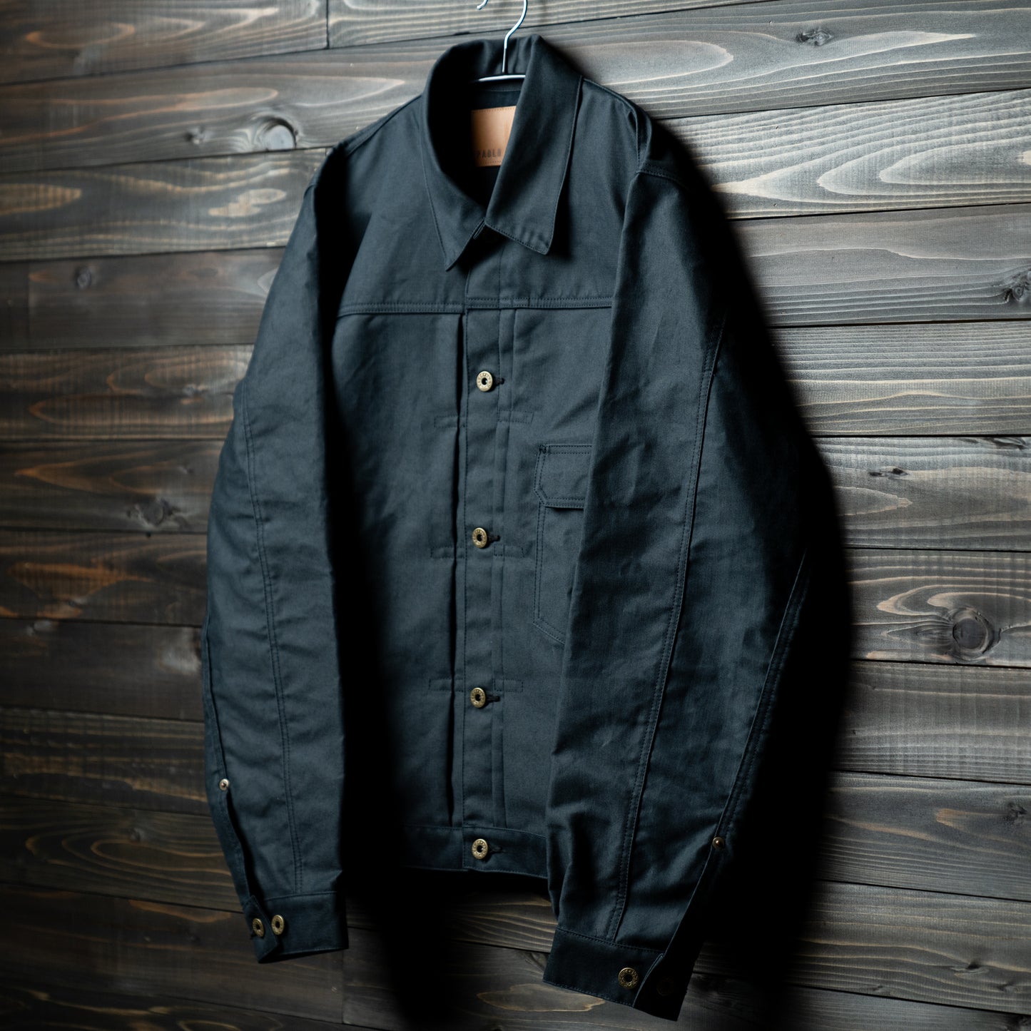 Oiled chino trucker jacket
