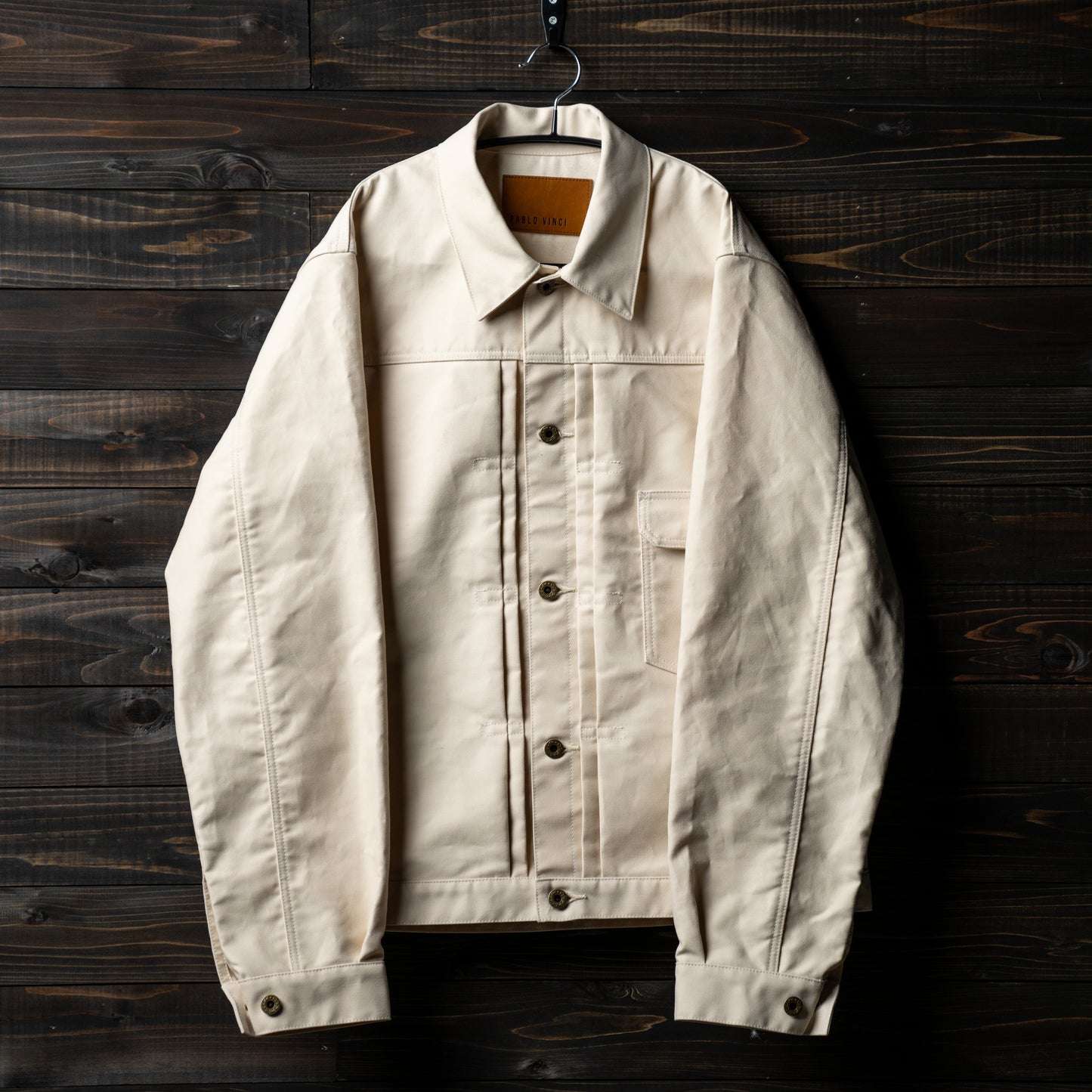 Oiled chino trucker jacket