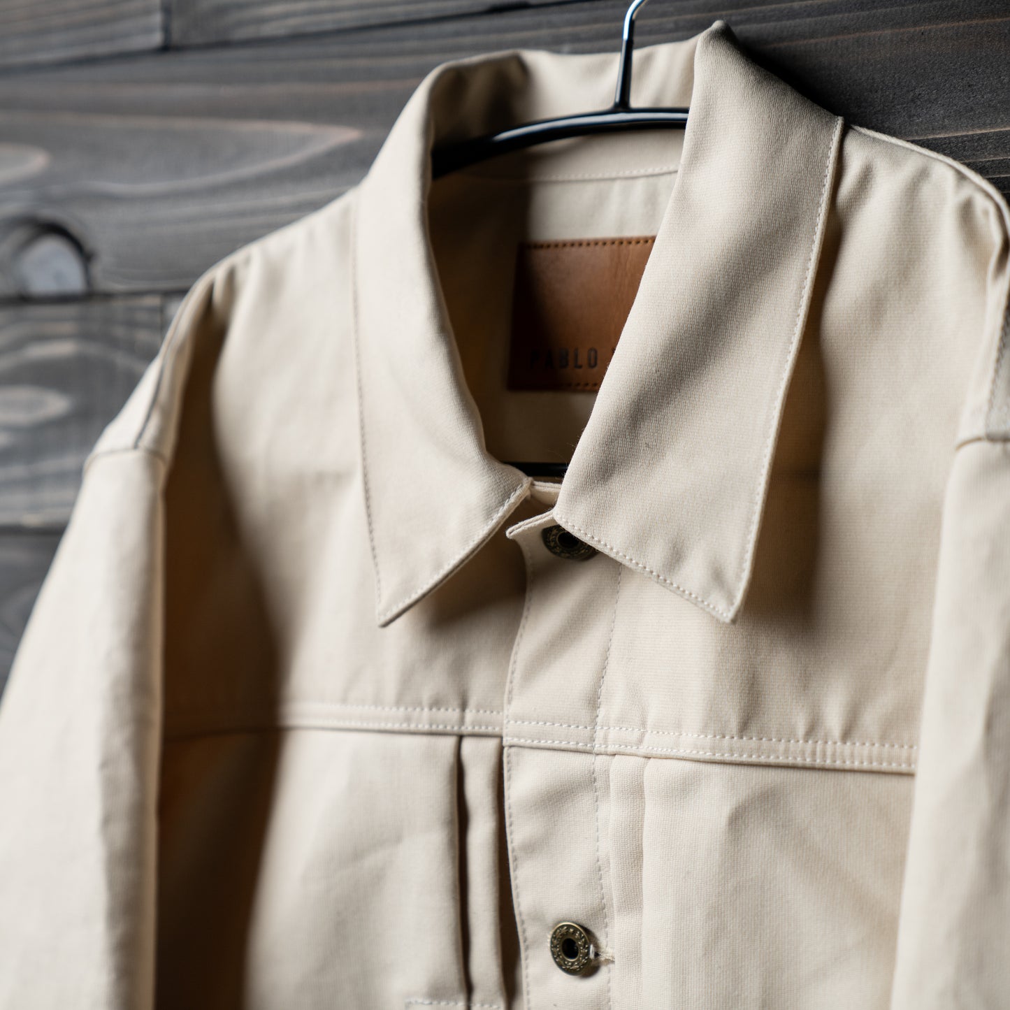 Oiled chino trucker jacket