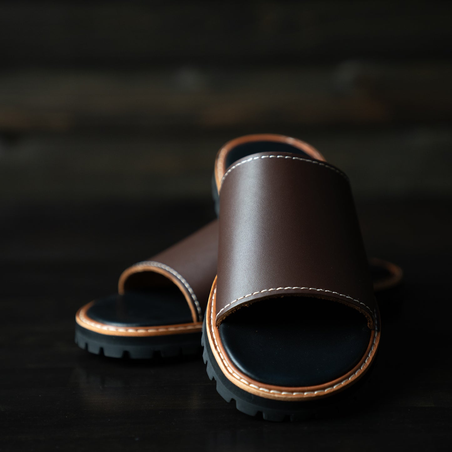 Leather shower sandals
