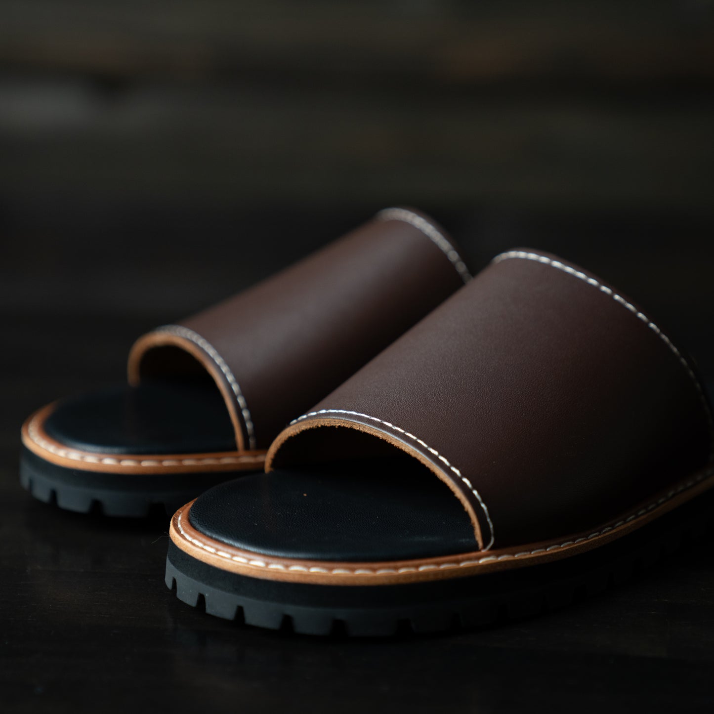 Leather shower sandals