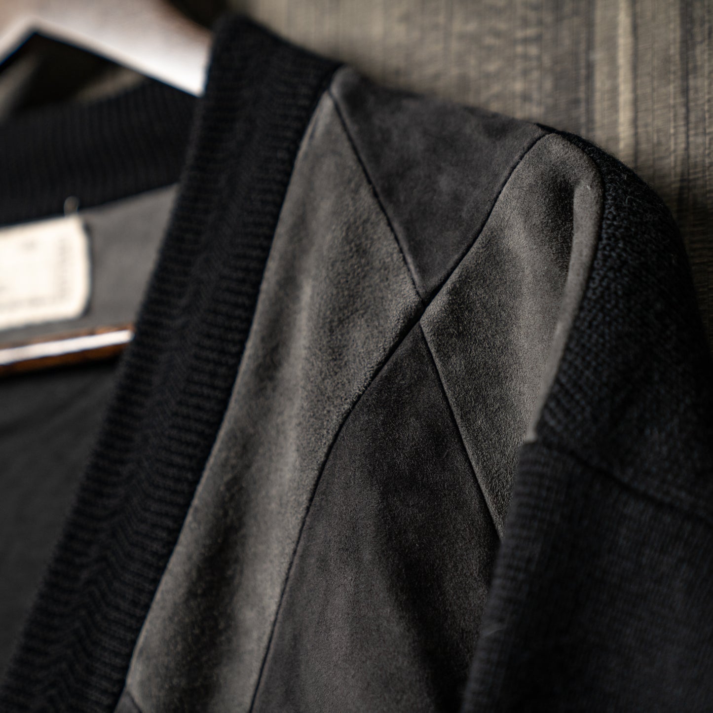 Leather patch cardigan