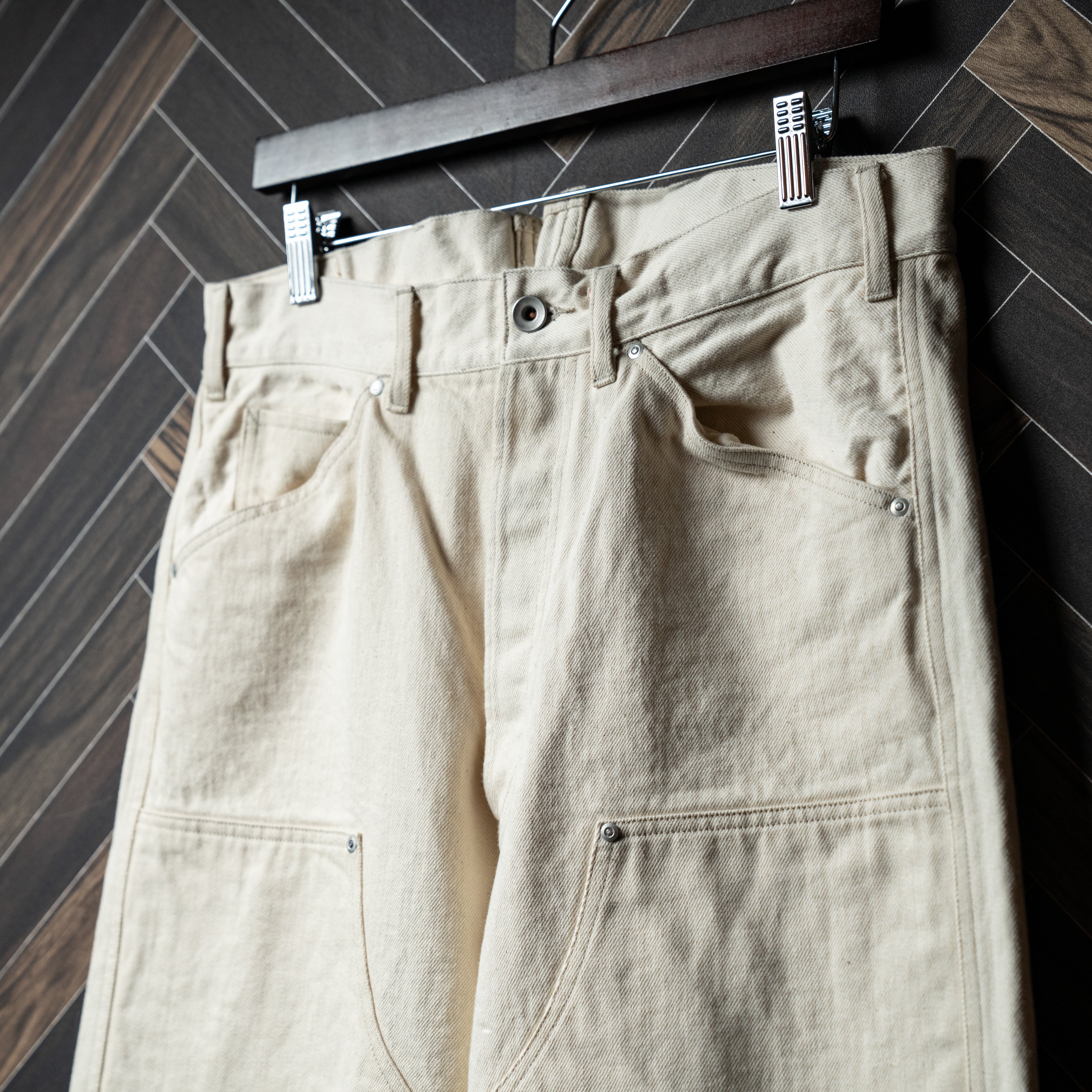 PABLO VINCI パブロヴィンチ　ダブルニーパンツ Ecru double knee pants – Pablo vinci