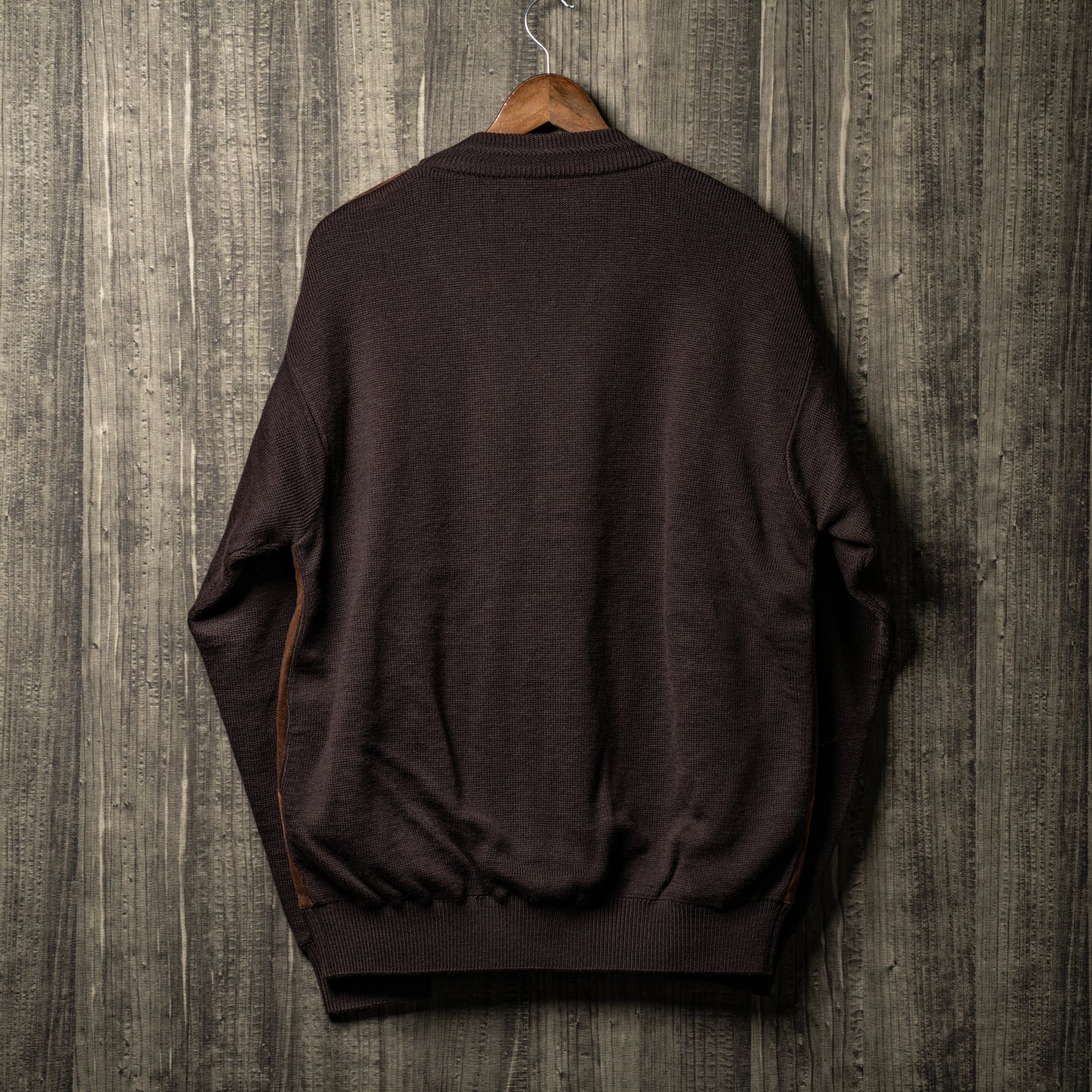 Leather patch cardigan