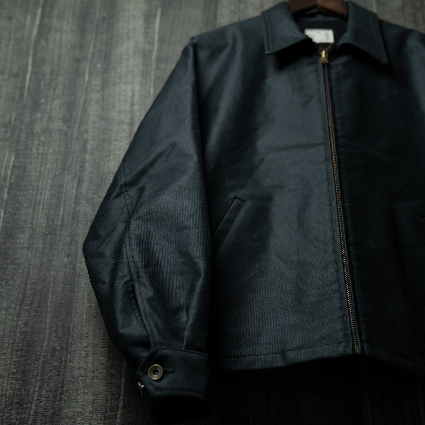 Oiled chino zip jacket